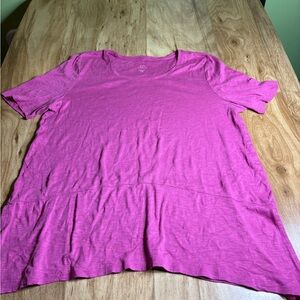 J Jill Pima Dipped Hem Tunic Purple Fuchsia Top Womens Size XL Petite